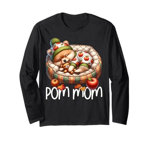 Pomeranian Dog Graphic for Women Who Loves Fall Cute Pom Mom Langarmshirt Pomeranian Dog Graphic for Women Who Loves Fall Cute Pom Mom Langarmshirt von Fall Puppy Pomeranian Gifts For Pomeranian Lovers