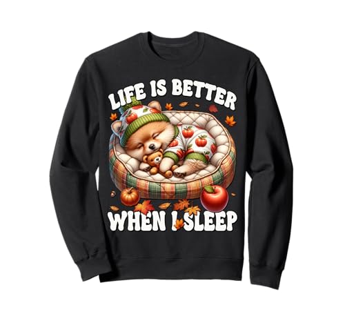 Pomeranian Dog for Fall Women Like Pom Mom Cute Autumn Sleep Sweatshirt Pomeranian Dog for Fall Women Like Pom Mom Cute Autumn Sleep Sweatshirt von Fall Puppy Pomeranian Gifts For Pomeranian Lovers