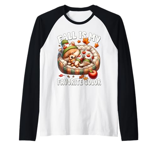 Pomeranian Fall Saying for Women Fall is My Favorite Color Raglan Pomeranian Fall Saying for Women Fall is My Favorite Color Raglan von Fall Puppy Pomeranian Gifts For Pomeranian Lovers
