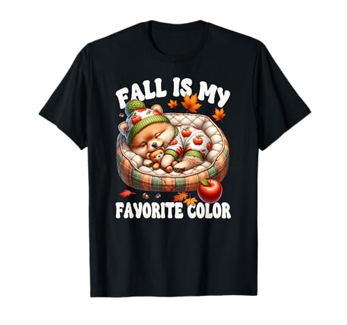 Pomeranian Fall Saying for Women Fall is My Favorite Color T-Shirt Pomeranian Fall Saying for Women Fall is My Favorite Color T-Shirt von Fall Puppy Pomeranian Gifts For Pomeranian Lovers