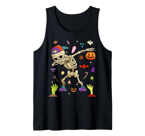Men Women Kids Dabbing Skeleton Pumpkin Spooky Halloween Tank Top Men Women Kids Dabbing Skeleton Pumpkin Spooky Halloween Tank Top von Fall Season Autumn Halloween Costume Vampire Candy