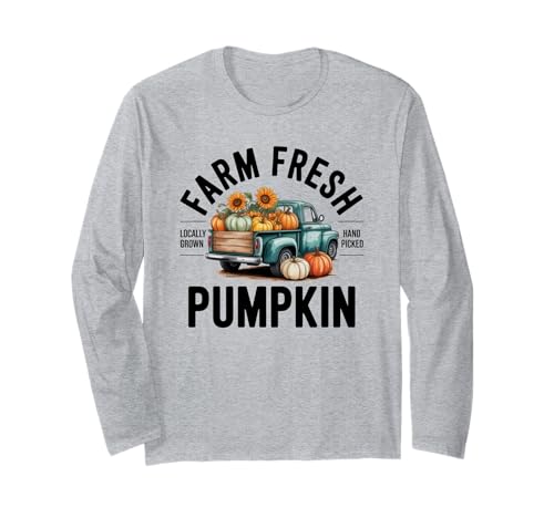 Farm Fresh Pumpkin Design Geschenk für Landwirte Männer Frauen Kinder Langarmshirt von Fall Season Thanksgiving Spooky Halloween Graphics