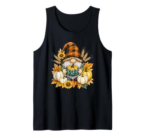 Niedlicher Herbst-Zwerg Herbst Kürbis Design Geschenk Männer Frauen Kinder Tank Top von Fall Season Thanksgiving Spooky Halloween Graphics