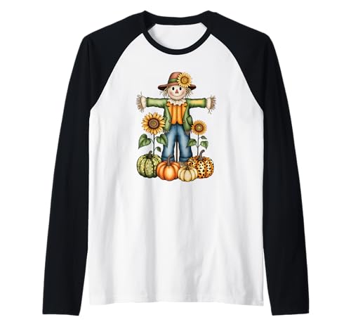 Lustige Vogelscheuche Herbstsaison Herbst Geschenk für Männer Frauen Kinder Raglan von Fall Thanksgiving Spooky Halloween Graphic Design