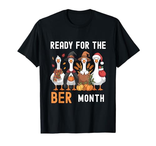 Summerween Herbst Damen Skelett bereit für die Ber Monate T-Shirt von Fall To Christmas BER Monthly Season Tees Women