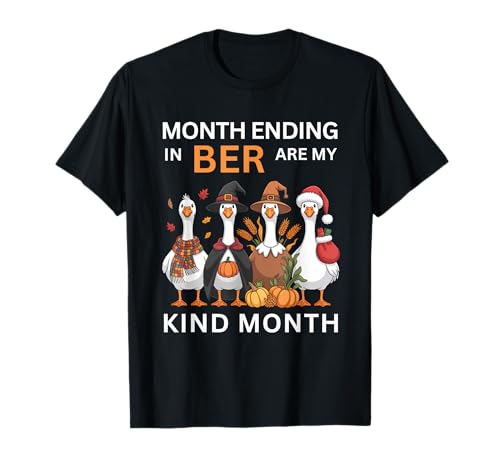 Summerween Herbst Damen Skelett bereit für die Ber Monate T-Shirt von Fall To Christmas Monthly BER Season Tees Women