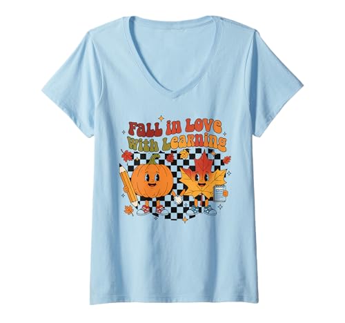 Damen Verlieben Sie Sich in das Lernen von Retro Klassenzimmer Vibes Fun Kids T-Shirt mit V-Ausschnitt Damen Verlieben Sie Sich in das Lernen von Retro Klassenzimmer Vibes Fun Kids T-Shirt mit V-Ausschnitt von Fall in Love with Learning Vibes Cute Crew