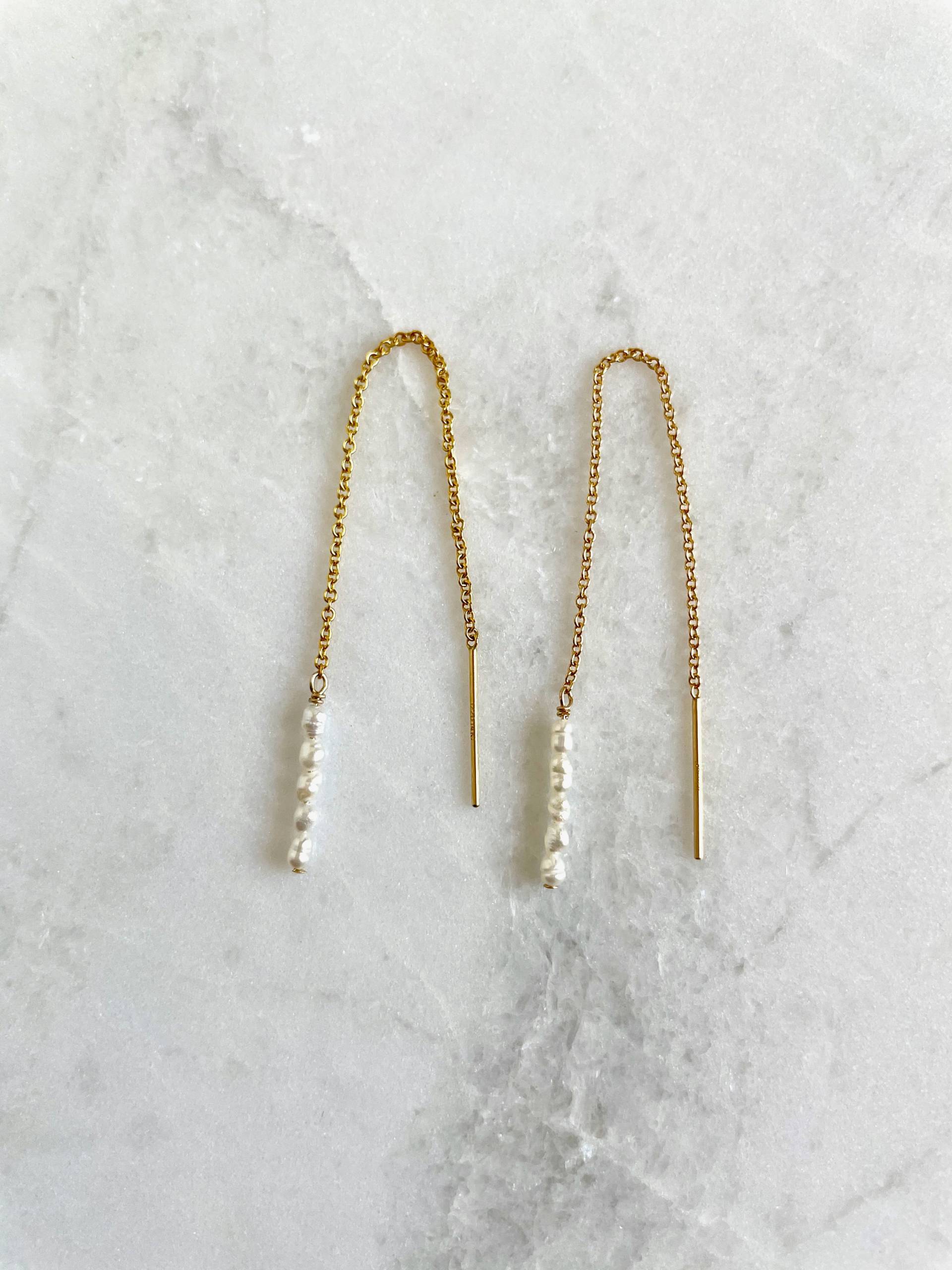 Zierliche Reissamenperlen Und Gold Filled Oder Sterling Silber Kettendurchzieher Ohrringe Zierliche Reissamenperlen Und Gold Filled Oder Sterling Silber Kettendurchzieher Ohrringe von FallForSamie