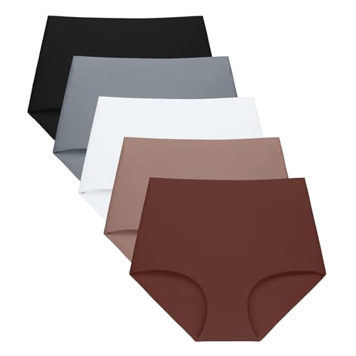 FallSweet No Show Slip mit hoher Taille Unterwäsche für Damen Seamless Panties(Multi4,M) von FallSweet