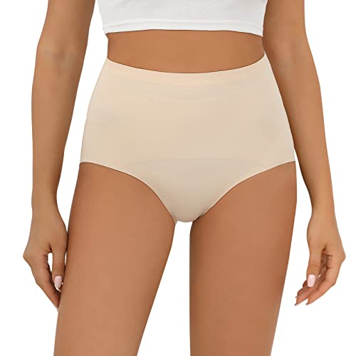 FallSweet Tummy Control Knickers for Women Shapewear No Show High Waisted Underwear, Beige, 1 Stück., 42 von FallSweet
