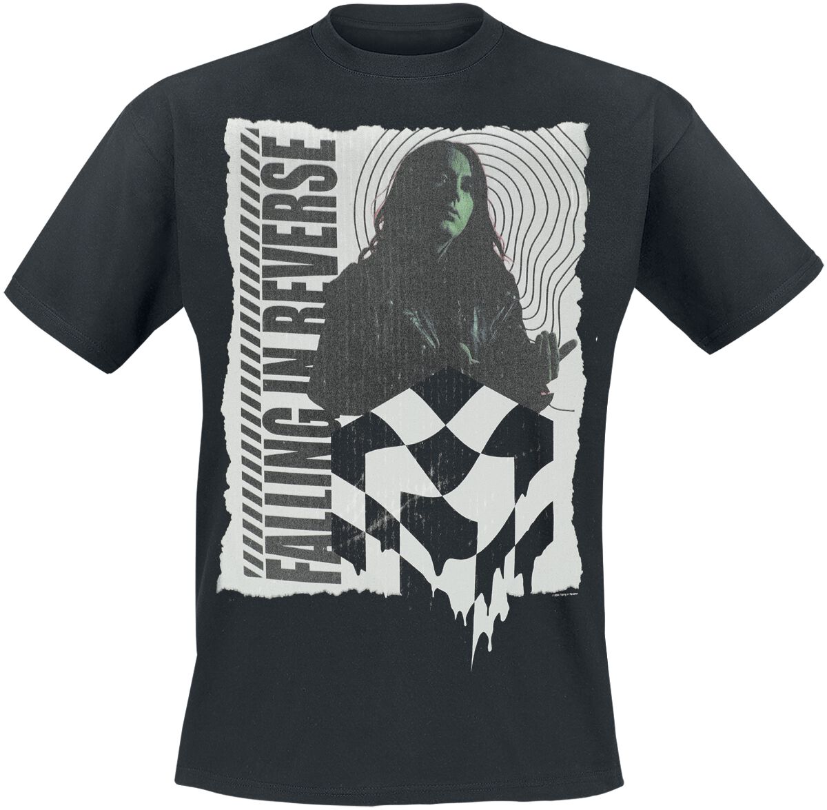 Falling In Reverse 21 Checkered T-Shirt schwarz in M von Falling In Reverse
