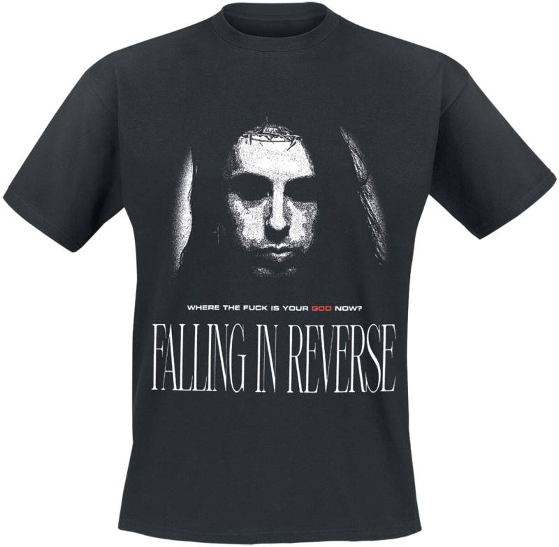 Falling In Reverse T-Shirt - Where Is Your God Now - S bis 4XL - für Männer - Größe S - schwarz  - Lizenziertes Merchandise! von Falling In Reverse