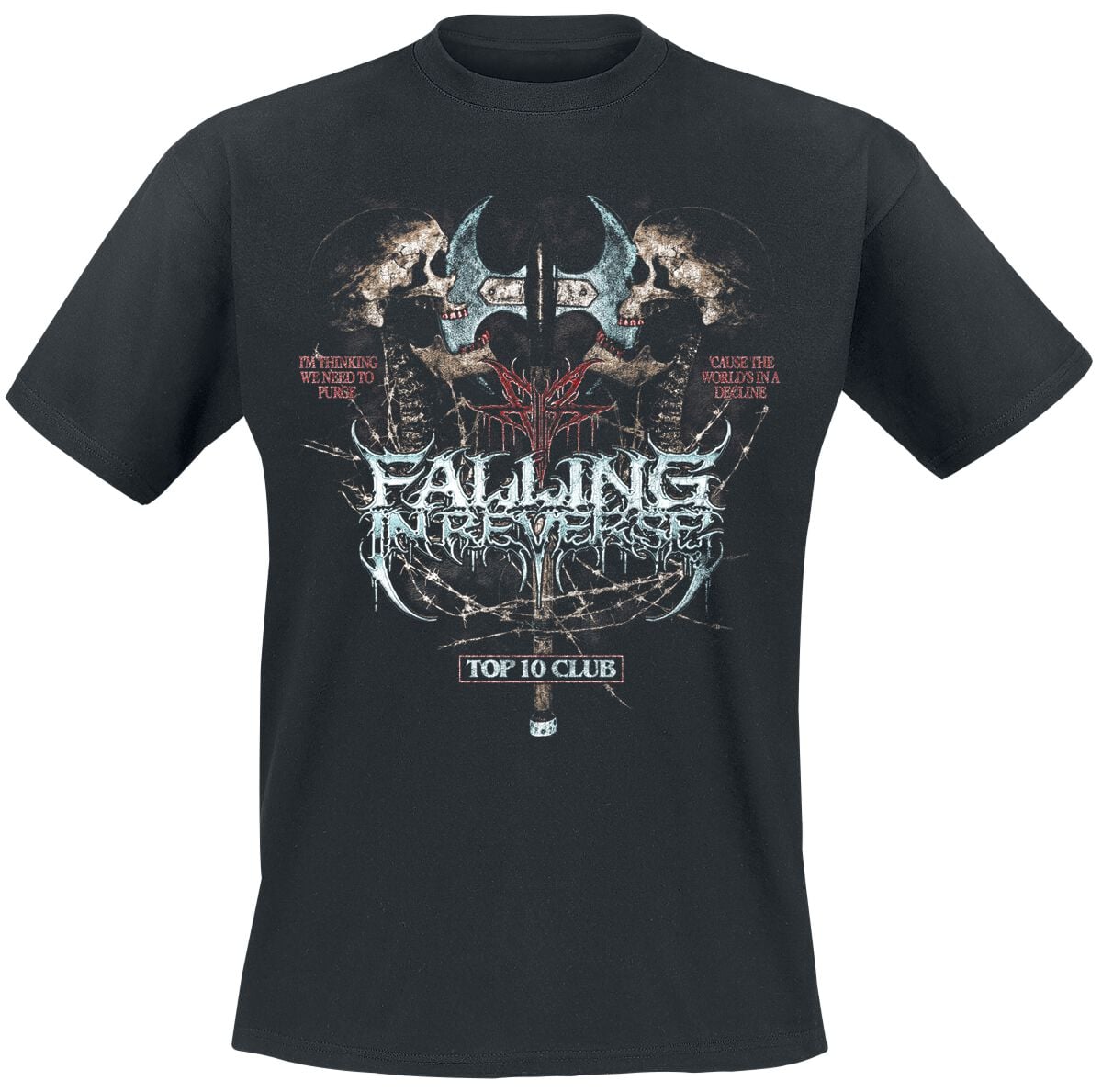 Falling In Reverse Top 10 T-Shirt schwarz in 5XL von Falling In Reverse