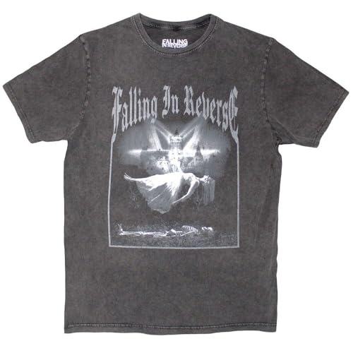 Falling in Reverse Unisex Erwachsene Floating Stone Wash T-Shirt, anthrazit, XXL von Falling in Reverse