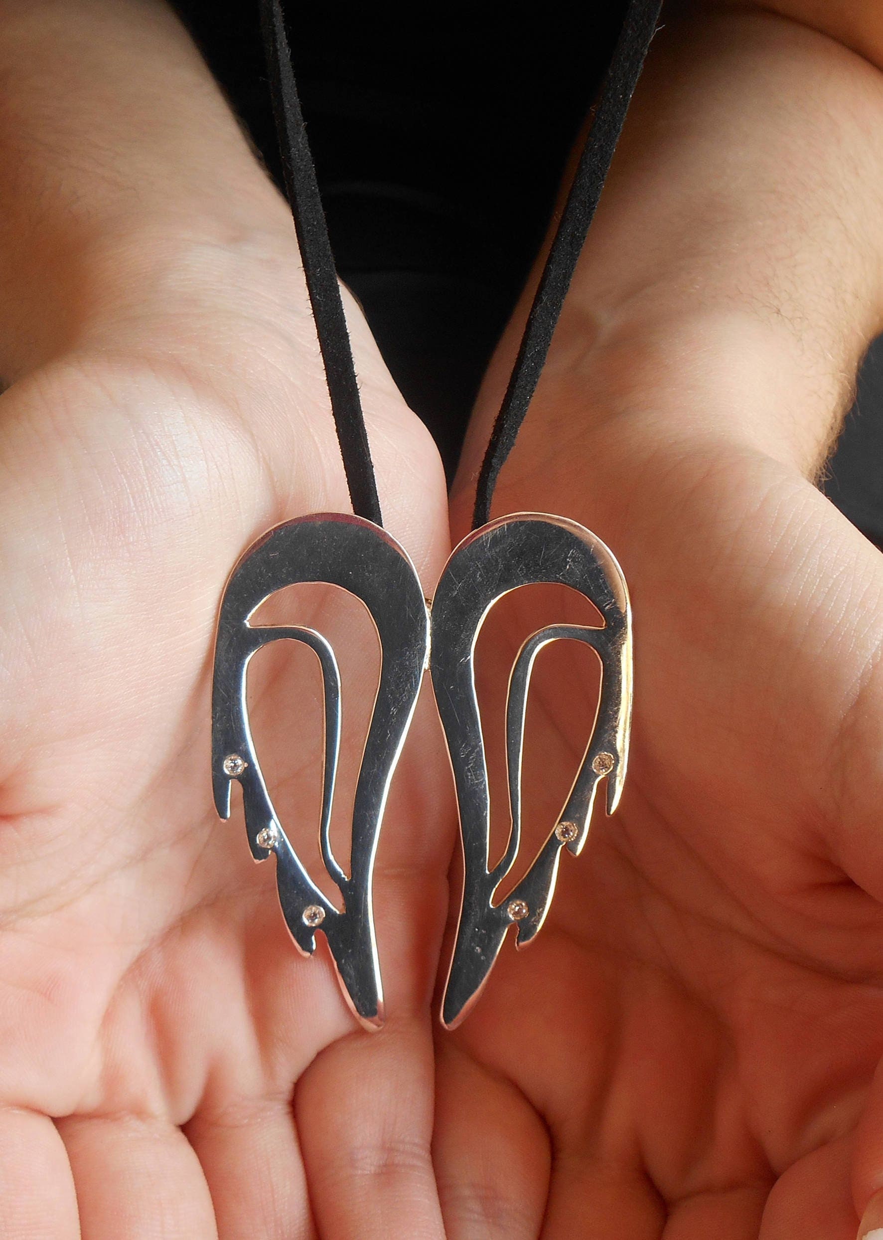 Engel Doppelflügel, Versilberter Anhänger, Handgemachter Flügel, Edelsteine, Flügel Mit Edelsteinen Engel Doppelflügel, Versilberter Anhänger, Handgemachter Flügel, Edelsteine, Flügel Mit Edelsteinen von FallingFeatherNFN
