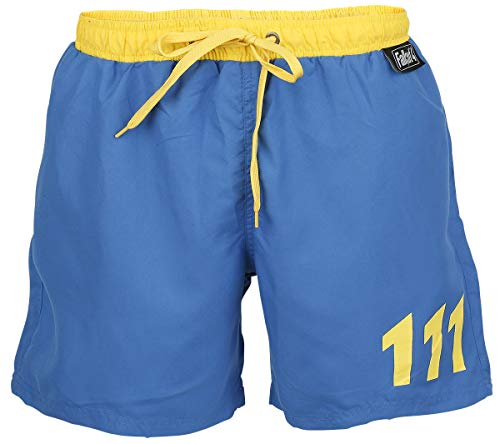 Meroncourt Herren Fallout 4 Vault 111 Badeshorts, Größe M, blau/gelb (Sh301002fot-m) Badehose, S 7-9 von Meroncourt