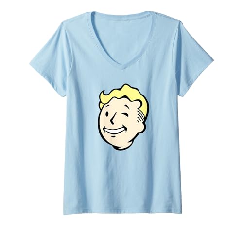 Damen Fallout Video Game Front and Back Vault Boy End of the World T-Shirt mit V-Ausschnitt Damen Fallout Video Game Front and Back Vault Boy End of the World T-Shirt mit V-Ausschnitt von Fallout