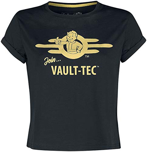 Fallout TS827080FAL-S - 76 Join Vault-tec T-Shirt, Female, Small, Black (TS827080FAL-S) von Fallout