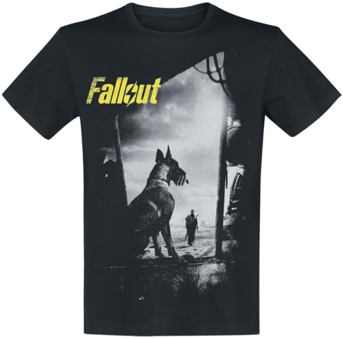Fallout Dogmeat Männer T-Shirt schwarz L 100% Baumwolle Fan-Merch, Gaming von Fallout
