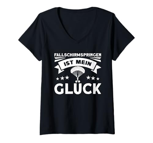 Damen Fallschirmspringen Ist Mein Glück T-Shirt mit V-Ausschnitt Damen Fallschirmspringen Ist Mein Glück T-Shirt mit V-Ausschnitt von Fallschirmspringen Ist Mein Glück Outfit