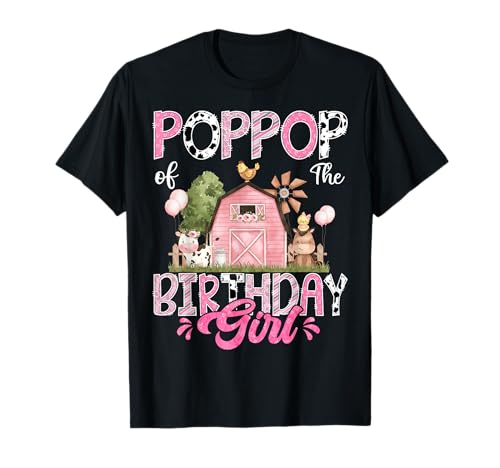 Poppop of The Birthday Girl 1. Geburtstag Pink Cow Farm T-Shirt Poppop of The Birthday Girl 1. Geburtstag Pink Cow Farm T-Shirt von Famer Pink Cow Birthday Matching Tees