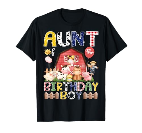 Rote Kuhfarm für Jungen zum 1. Geburtstag, Motiv: Tante des Geburtstags T-Shirt Rote Kuhfarm für Jungen zum 1. Geburtstag, Motiv: Tante des Geburtstags T-Shirt von Famer Red Cow Birthday Matching Tees