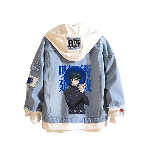 Famesale Jujutsu Kaisen Hoodie Jacke Yuji Itadori Gojo Satoru Jeansjacke Anime Sweatshirt Ryomen Sukuna Cosplay Kostüm für Männer Frauen von Famesale