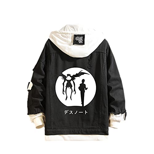 Famesale Unisex Death Note Hoodie Jacke Cosplay L·Lawliet Yagami Light Jeansjacke Anime Casual Sweatshirt Kostüm von Famesale