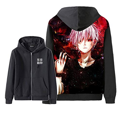 Famesale Unisex Tokyo Ghoul Ken Kaneki Cosplay Hoodies 3D-gedrucktes Langarm Reißverschluss Kapuzen Jacke Strick Jacke Sweatshirt Famesale Unisex Tokyo Ghoul Ken Kaneki Cosplay Hoodies 3D-gedrucktes Langarm Reißverschluss Kapuzen Jacke Strick Jacke Sweatshirt von famesale