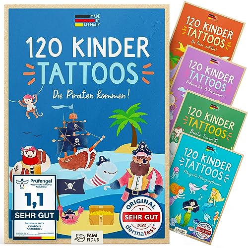 Famifidus 120 hautfreundliche Kinder Tattoos I I Dermatologisch SEHR GUT I Kindertattoos MADE IN GERMANY I Tattoo Kinder I Unsere Tattoos für Kinder von Famifidus