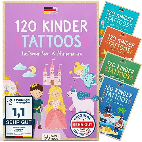 Famifidus 120 hautfreundliche Kinder Tattoos I I Dermatologisch SEHR GUT I Kindertattoos MADE IN GERMANY I Tattoo Kinder I Unsere Tattoos für Kinder Famifidus 120 hautfreundliche Kinder Tattoos I I Dermatologisch SEHR GUT I Kindertattoos MADE IN GERMANY I Tattoo Kinder I Unsere Tattoos für Kinder von Famifidus