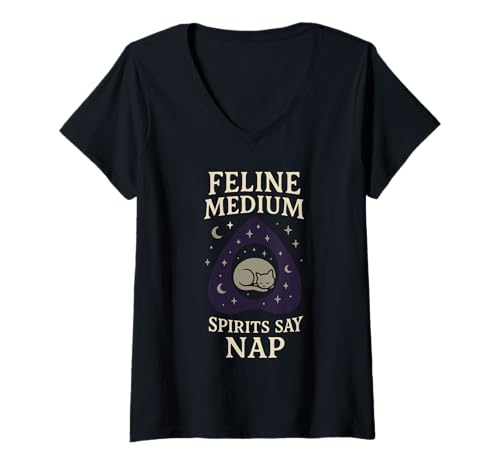 Damen Pet Psychic Witchy Pet Mom Animal Medium Okkulter Haustierbesitzer T-Shirt mit V-Ausschnitt Damen Pet Psychic Witchy Pet Mom Animal Medium Okkulter Haustierbesitzer T-Shirt mit V-Ausschnitt von Familiar Club Tarot Pet Spiritual Animal Lover