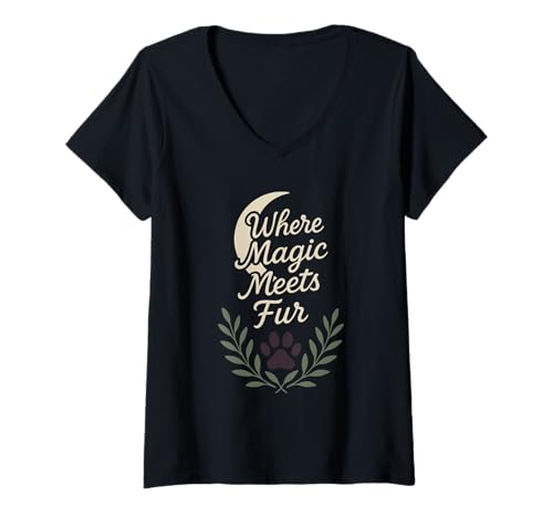 Damen Pet Psychic Witchy Pet Mom Animal Medium Okkulter Haustierbesitzer T-Shirt mit V-Ausschnitt Damen Pet Psychic Witchy Pet Mom Animal Medium Okkulter Haustierbesitzer T-Shirt mit V-Ausschnitt von Familiar Club Tarot Pet Spiritual Animal Lover