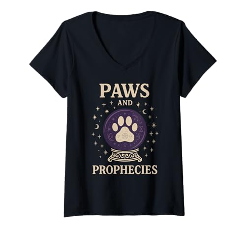 Damen Pet Psychic Witchy Pet Mom Animal Medium Okkulter Haustierbesitzer T-Shirt mit V-Ausschnitt Damen Pet Psychic Witchy Pet Mom Animal Medium Okkulter Haustierbesitzer T-Shirt mit V-Ausschnitt von Familiar Club Tarot Pet Spiritual Animal Lover