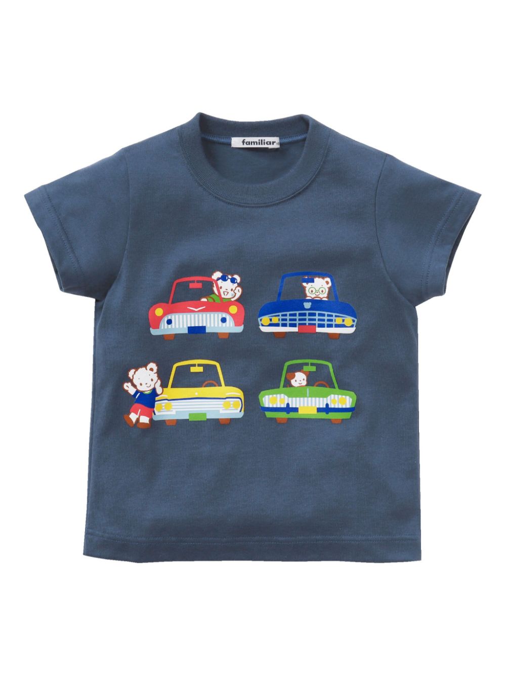 Familiar T-Shirt mit Cartoon-Print - Blau von Familiar