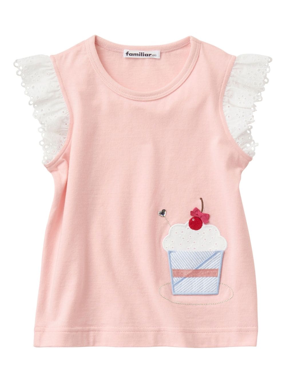 Familiar T-Shirt mit Cupcake-Patch - Rosa von Familiar