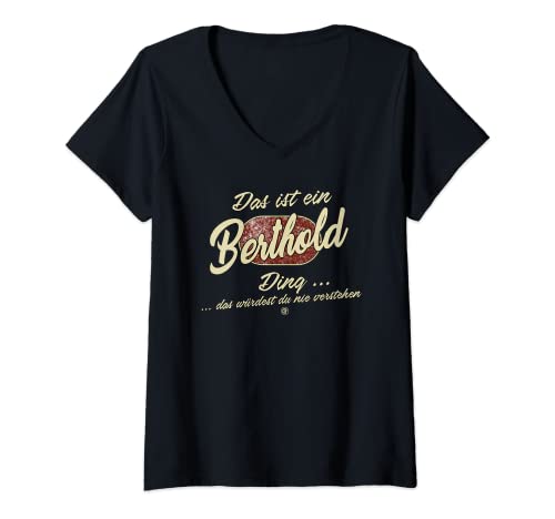 Damen Das ist ein Berthold Ding - Lustiges Familie Berthold T-Shirt mit V-Ausschnitt Damen Das ist ein Berthold Ding - Lustiges Familie Berthold T-Shirt mit V-Ausschnitt von Familie Berthold Name Nachname Lustig Geschenk