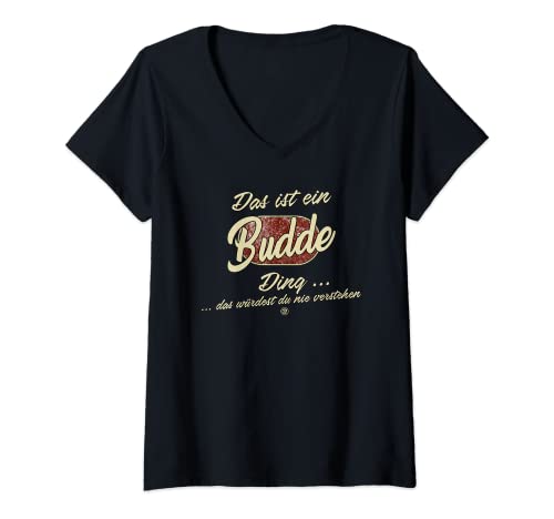 Damen Das ist ein Budde Ding - Lustiges Familie Budde T-Shirt mit V-Ausschnitt Damen Das ist ein Budde Ding - Lustiges Familie Budde T-Shirt mit V-Ausschnitt von Familie Budde Name Nachname Lustig Geschenk