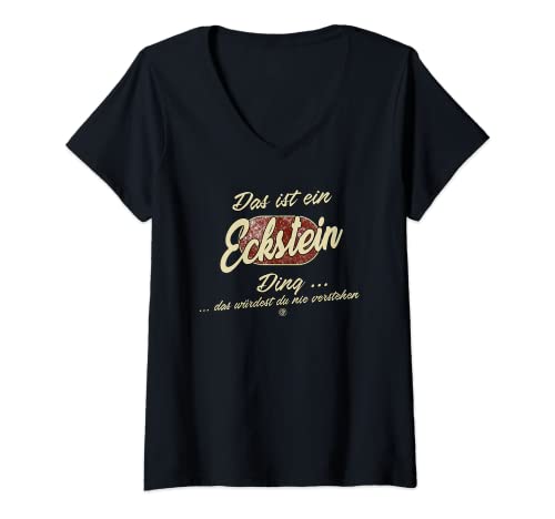 Damen Das ist ein Eckstein Ding - Lustiges Familie Eckstein T-Shirt mit V-Ausschnitt Damen Das ist ein Eckstein Ding - Lustiges Familie Eckstein T-Shirt mit V-Ausschnitt von Familie Eckstein Name Nachname Lustig Geschenk