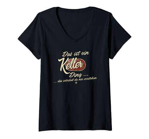 Damen Das ist ein Keller Ding - Lustiges Familie Keller T-Shirt mit V-Ausschnitt Damen Das ist ein Keller Ding - Lustiges Familie Keller T-Shirt mit V-Ausschnitt von Familie Keller Name Nachname Lustig Geschenk