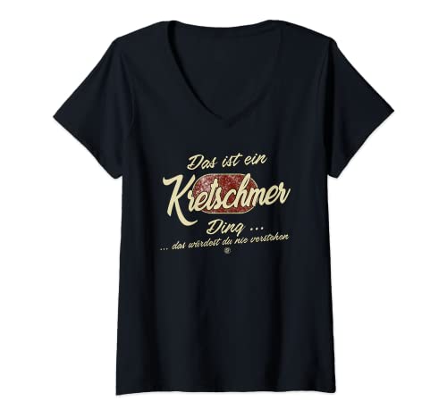 Damen Das ist ein Kretschmer Ding - Lustiges Familie Kretschmer T-Shirt mit V-Ausschnitt Damen Das ist ein Kretschmer Ding - Lustiges Familie Kretschmer T-Shirt mit V-Ausschnitt von Familie Kretschmer Name Nachname Lustig Geschenk