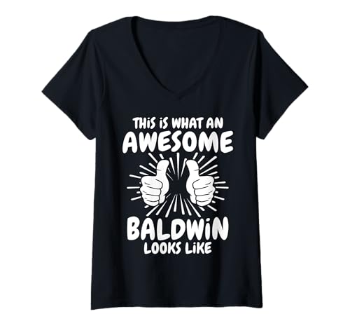 Damen Baldwin Familienname Baldwin Nachname Baldwin T-Shirt mit V-Ausschnitt Damen Baldwin Familienname Baldwin Nachname Baldwin T-Shirt mit V-Ausschnitt von Familie Name Baldwin Sprüche Herren Damen