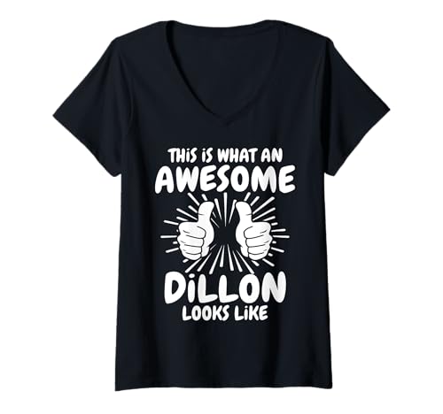 Damen Dillon Familienname Dillon Nachname Dillon T-Shirt mit V-Ausschnitt von Familie Name Dillon Sprüche Herren Damen