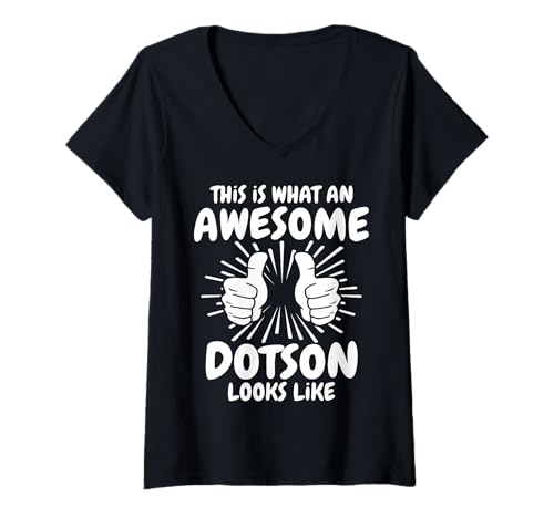 Damen Dotson Familienname Dotson Nachname Dotson T-Shirt mit V-Ausschnitt von Familie Name Dotson Sprüche Herren Damen