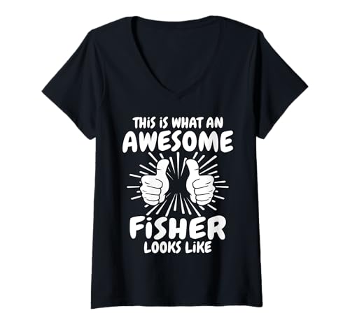 Damen Fisher Familienname Fisher Nachname Fisher T-Shirt mit V-Ausschnitt Damen Fisher Familienname Fisher Nachname Fisher T-Shirt mit V-Ausschnitt von Familie Name Fisher Sprüche Herren Damen