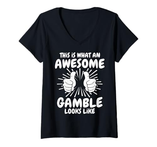 Damen Gamble Familienname Gamble Nachname Gamble T-Shirt mit V-Ausschnitt von Familie Name Gamble Sprüche Herren Damen