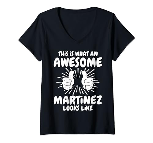 Damen Martinez Familienname Martinez Nachname Martinez T-Shirt mit V-Ausschnitt von Familie Name Martinez Sprüche Herren Damen