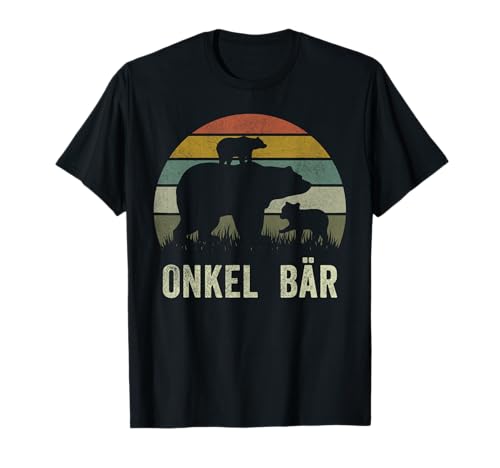 Fun Vatertag Onkel T-Stück Bär Onkel 2 Jungen Neffe Nichte T-Shirt Fun Vatertag Onkel T-Stück Bär Onkel 2 Jungen Neffe Nichte T-Shirt von Familie Passende Sonnenuntergang T-Stück für Onkel