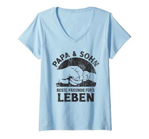 Damen Papa & Sohn beste Freunde für's Leben T-Shirt mit V-Ausschnitt Damen Papa & Sohn beste Freunde für's Leben T-Shirt mit V-Ausschnitt von Familie Vater & Sohn Vatertagsgeschenk Beziehung
