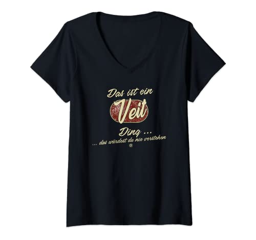 Damen Das ist ein Veit Ding - Lustiges Familie Veit T-Shirt mit V-Ausschnitt Damen Das ist ein Veit Ding - Lustiges Familie Veit T-Shirt mit V-Ausschnitt von Familie Veit Name Nachname Lustig Geschenk